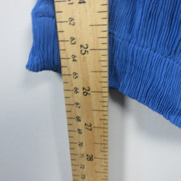 Everlane Naia Ripple Crinkle Gauze Wide Leg Pants Women M Blue Boho Flowy 268 - Picture 8 of 9